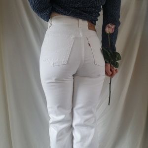 Classic Levi's White High-Waisted Jeans 521 Long
